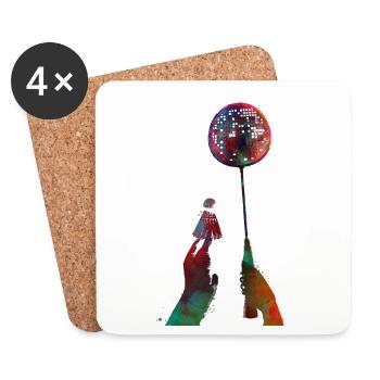 Badminton sport #badminton - Coasters (set of 4) - white - Front