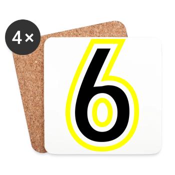 6 Number College - Coasters (set of 4) - white - Front