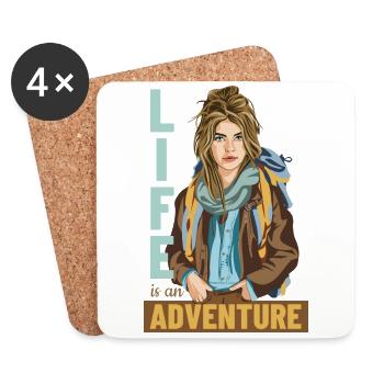 Life is an Adventure - Coasters (set of 4) - white - Front