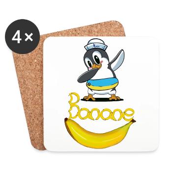 Pinguin Banane Seemann maritim Kind - Untersetzer (4er-Set) - Weiß - Vorne