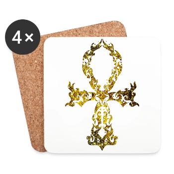 Cosmic Ankh - Gold Version - Coasters (set of 4) - white - Front