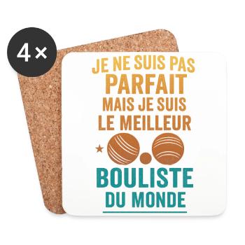Le meilleur joueur de pétanque du monde - Dessous de verre (lot de 4) - blanc - Devant