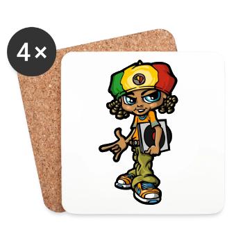 bboy reggae - Coasters (set of 4) - white - Front