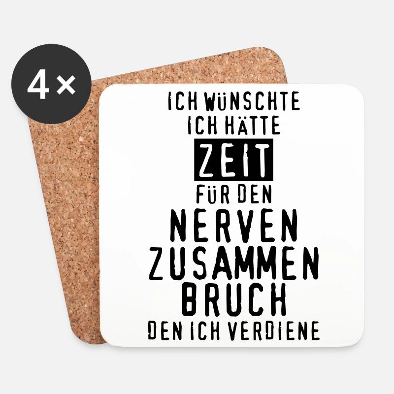 Nerven zusammenbruch nervig - Untersetzer (4er-Set) - Weiß