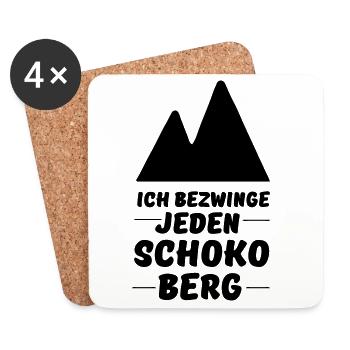 Schokolade, Fun, lustig, Freunde, Spruch - Untersetzer (4er-Set) - Weiß - Vorne