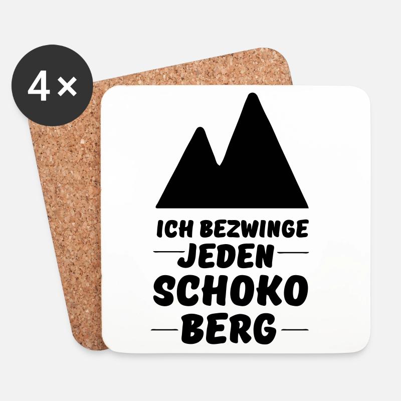 Schokolade, Fun, lustig, Freunde, Spruch - Untersetzer (4er-Set) - Weiß