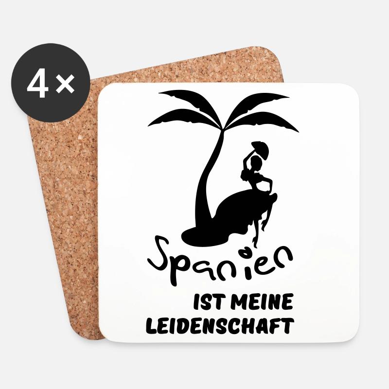 Spanien - meine Leidenschaft Urlaub Geschenk - Untersetzer (4er-Set) - Weiß