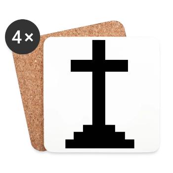 Croix - Dessous de verre (lot de 4) - blanc - Devant
