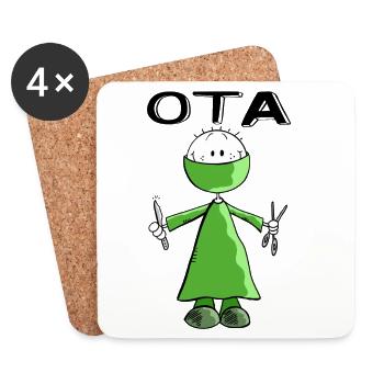 Operationstechnischer Assistent Strichmann - OTA - Untersetzer (4er-Set) - Weiß - Vorne