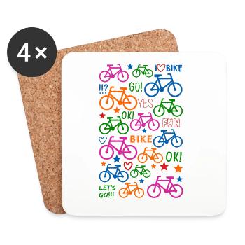 Bike - Coasters (set of 4) - white - Front