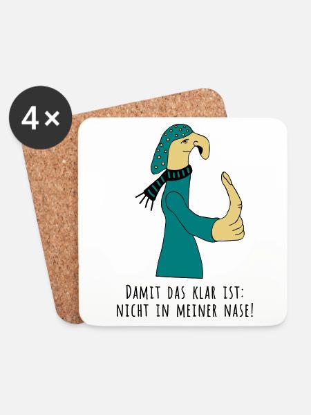 Damit das klar ist: Nicht in meiner Nase! - Untersetzer (4er-Set) - Weiß