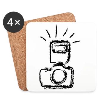 Fotokamera - Untersetzer (4er-Set) - Weiß - Vorne