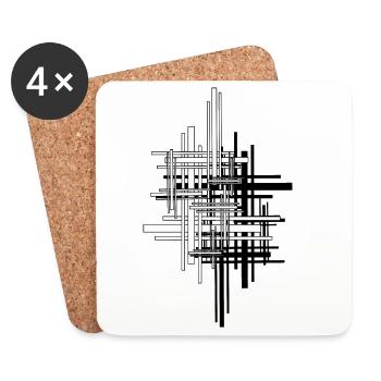 Lignes - Dessous de verre (lot de 4) - blanc - Devant