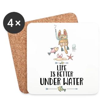 Diver - Coasters (set of 4) - white - Front