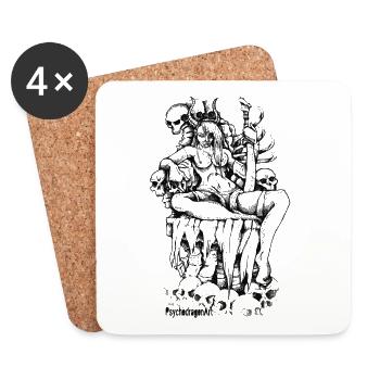 La reine noire - Dessous de verre (lot de 4) - blanc - Devant