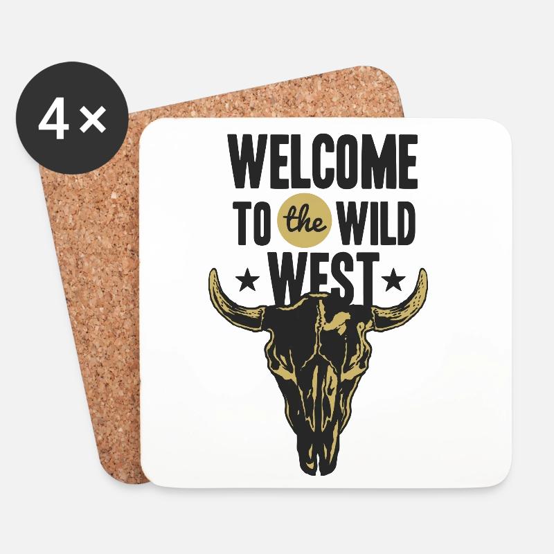 Wilde Westen Western - Untersetzer (4er-Set) - Weiß
