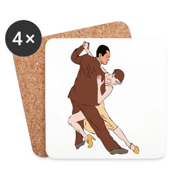 tango argentino - Dessous de verre (lot de 4) - blanc - Devant