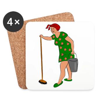 femme - Dessous de verre (lot de 4) - blanc - Devant