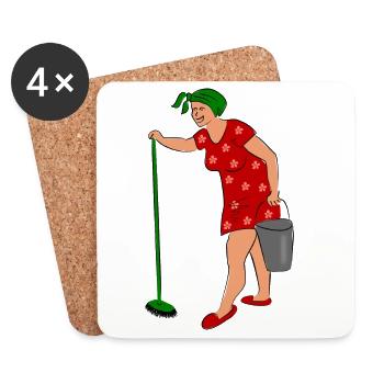 femme - Dessous de verre (lot de 4) - blanc - Devant