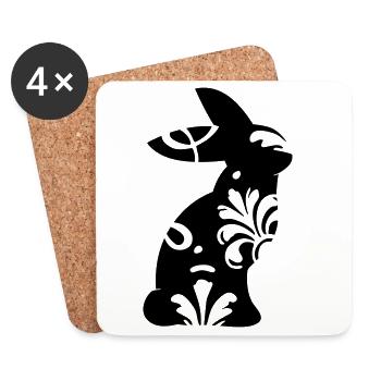 Bunny ornament - Coasters (set of 4) - white - Front