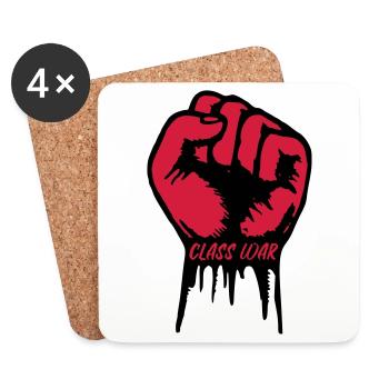 Class War - fist - Coasters (set of 4) - white - Front
