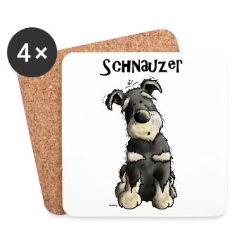 Funny Schnauzer - Coasters (set of 4) - white - Front
