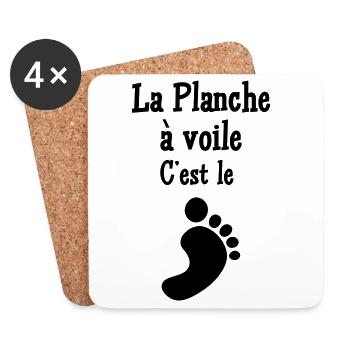 Planche à voile / Véliplanchiste / Windsurf / - Dessous de verre (lot de 4) - blanc - Devant