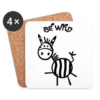 Be Wild Zebra - Untersetzer (4er-Set) - Weiß - Vorne