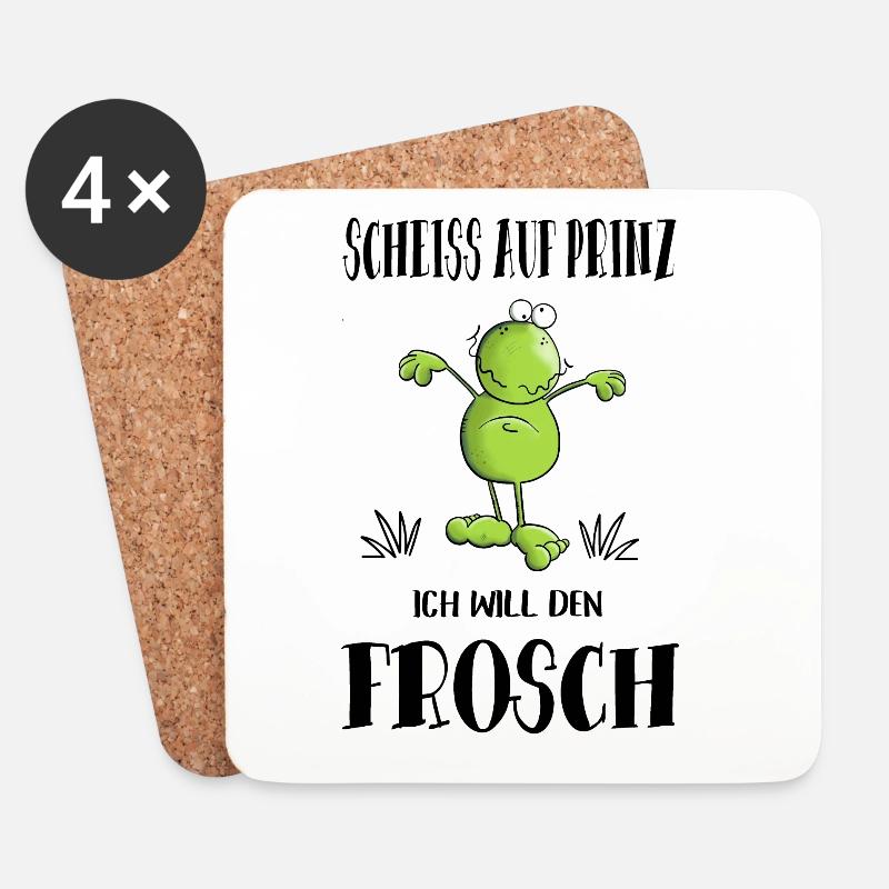 Scheiss auf Prinz - Untersetzer (4er-Set) - Weiß