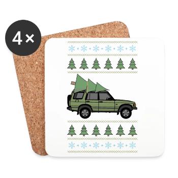 Discovery 2 Green Christmas - Coasters (set of 4) - white - Front