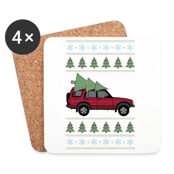 Discovery 2 Red Christmas - Coasters (set of 4) - white - Front