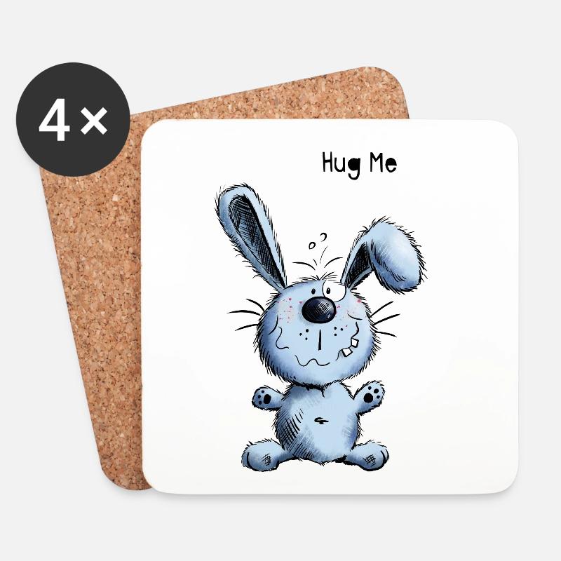 Hug Me Hase - Untersetzer (4er-Set) - Weiß