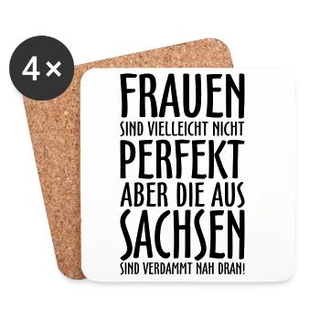 Frauen aus Sachsen - Untersetzer (4er-Set) - Weiß - Vorne