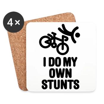 I do my own stunts - racing bicycle - Coasters (set of 4) - white - Front