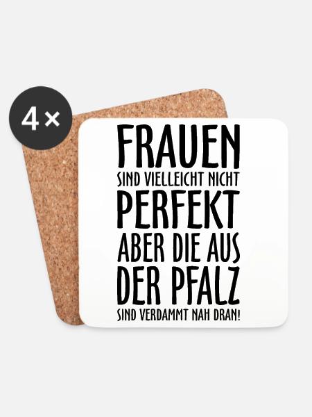 Frauen aus der Pfalz (Schwarz) - Untersetzer (4er-Set) - Weiß