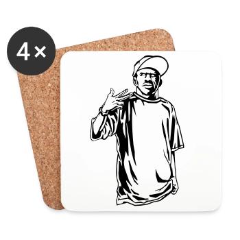 Rappeur gangster - Dessous de verre (lot de 4) - blanc - Devant