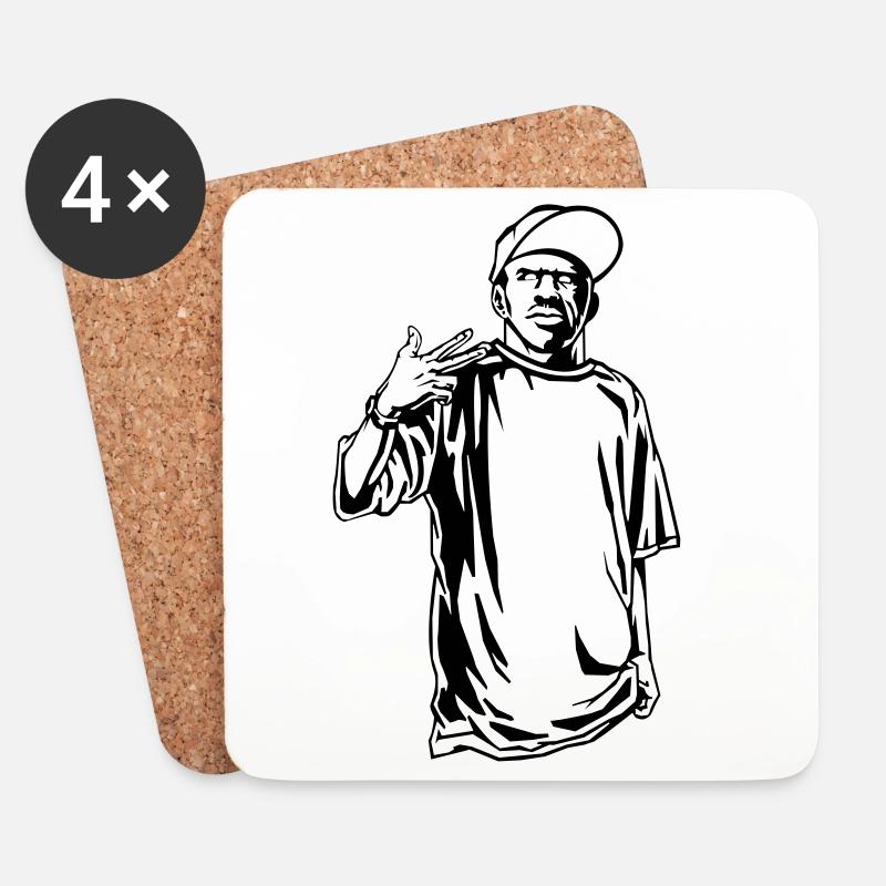 Gangster Rapper - Untersetzer (4er-Set) - Weiß
