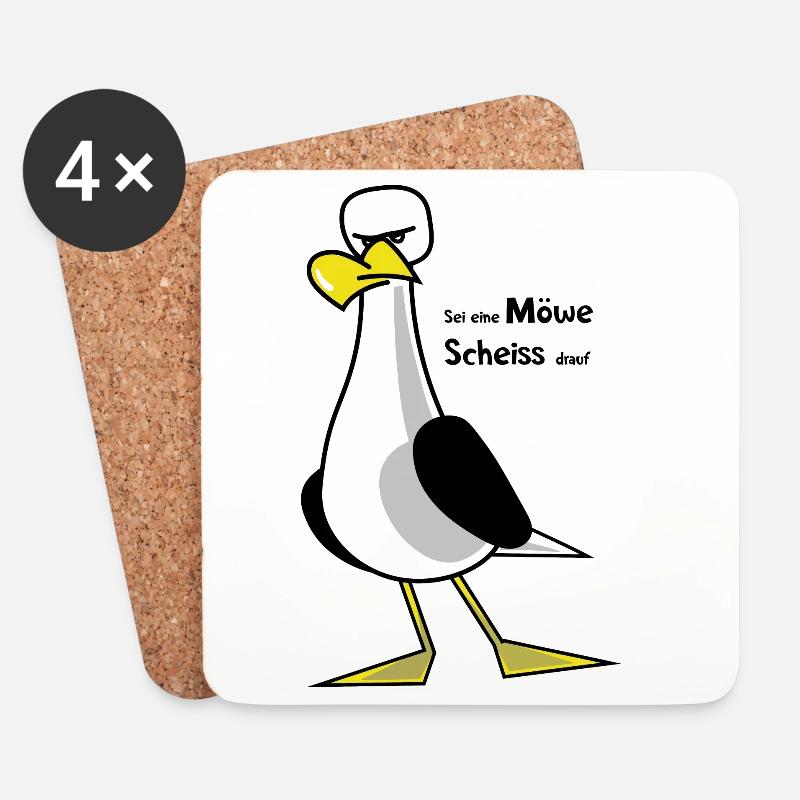 Sei eine Möwe ... - Untersetzer (4er-Set) - Weiß