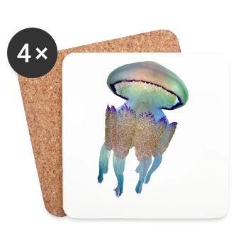 Jellyfish - Coasters (set of 4) - white - Front