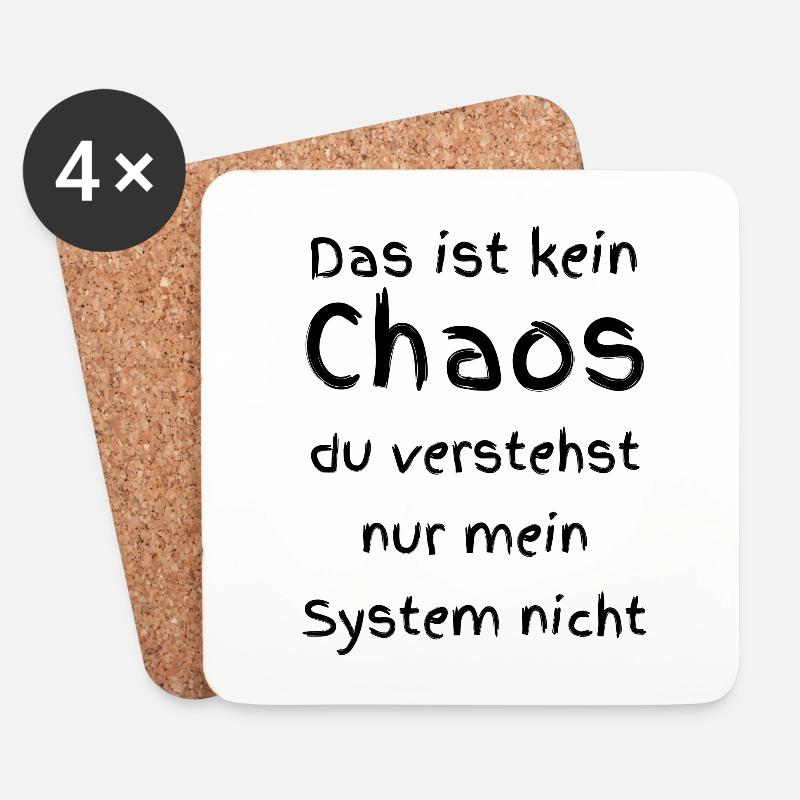 Das ist kein Chaos - Untersetzer (4er-Set) - Weiß
