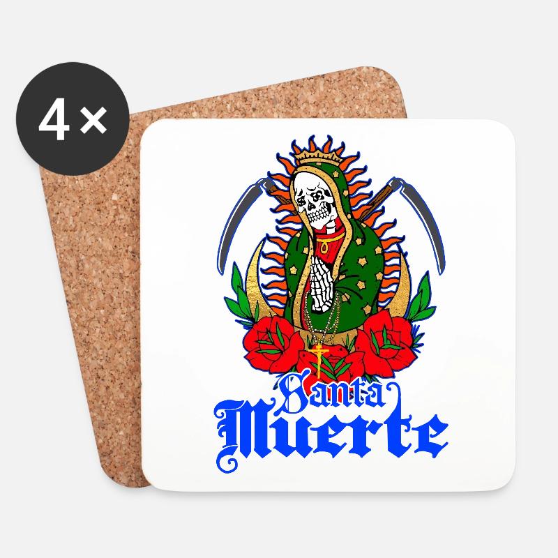 Santa Muerte; Heilige; Mexiko; - Untersetzer (4er-Set) - Weiß