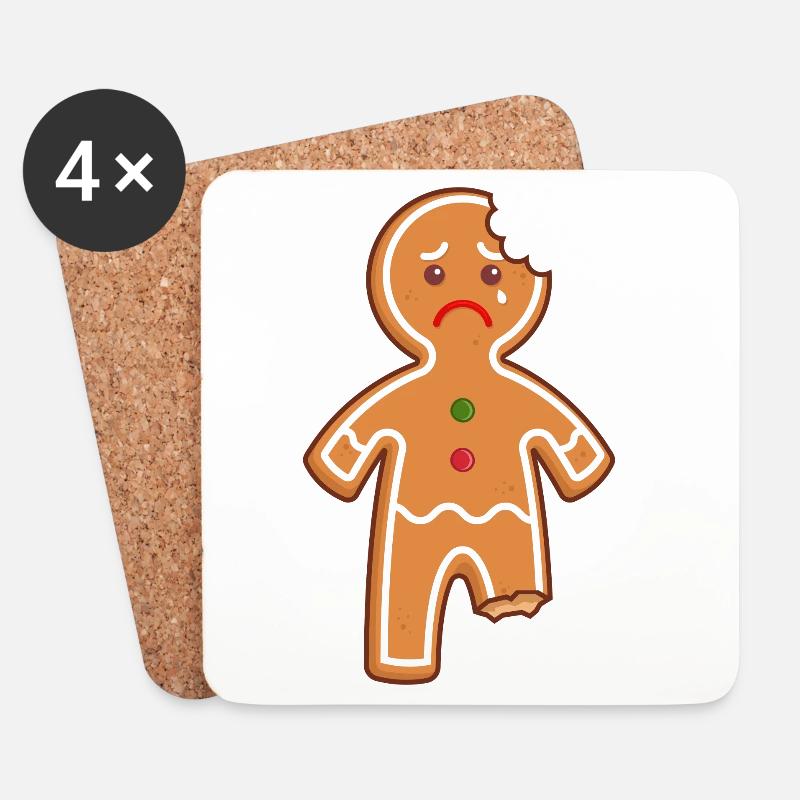 Lebkuchenmann Lebkuchen Mann Gingerbread Mi Mi Mi - Untersetzer (4er-Set) - Weiß