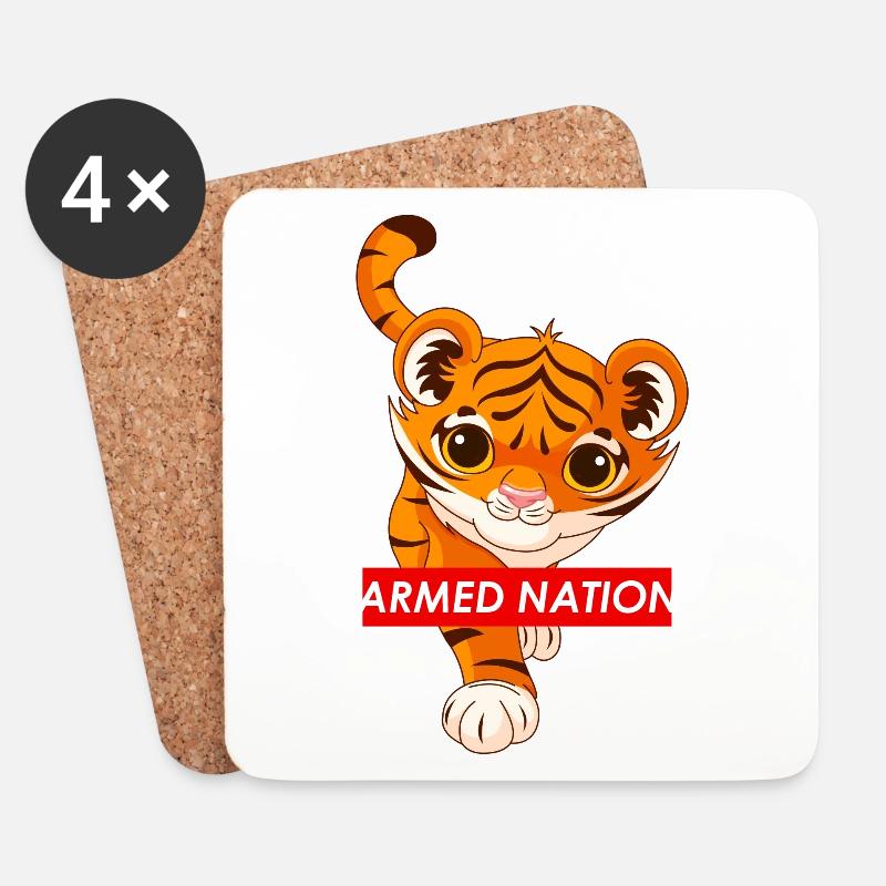baby tiger red logo - 2021 - Untersetzer (4er-Set) - Weiß