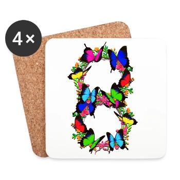 8th birthday - 8 years old - children - gift - Coasters (set of 4) - white - Front