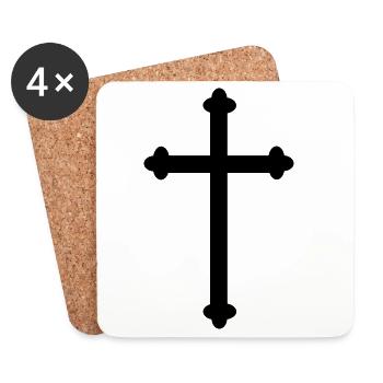 Cross as shadow image - Coasters (set of 4) - white - Front