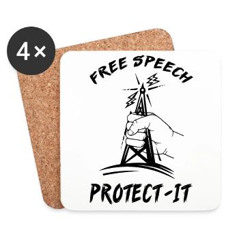 Free speech journaliste Journaliste Profession Cadeau - Dessous de verre (lot de 4) - blanc - Devant