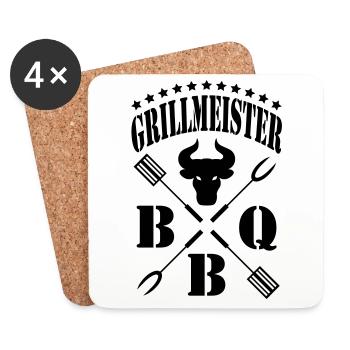 Grillmeister - Untersetzer (4er-Set) - Weiß - Vorne