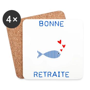 RETRAITE. BONNE RETRAITE. JOYEUSE RETRAITE - Dessous de verre (lot de 4) - blanc - Devant
