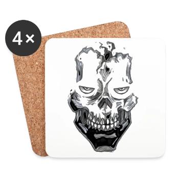 Skull Shine Gothic Skull - Coasters (set of 4) - white - Front