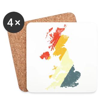 UK-Karten-Prismengradient - Untersetzer (4er-Set) - Weiß - Vorne